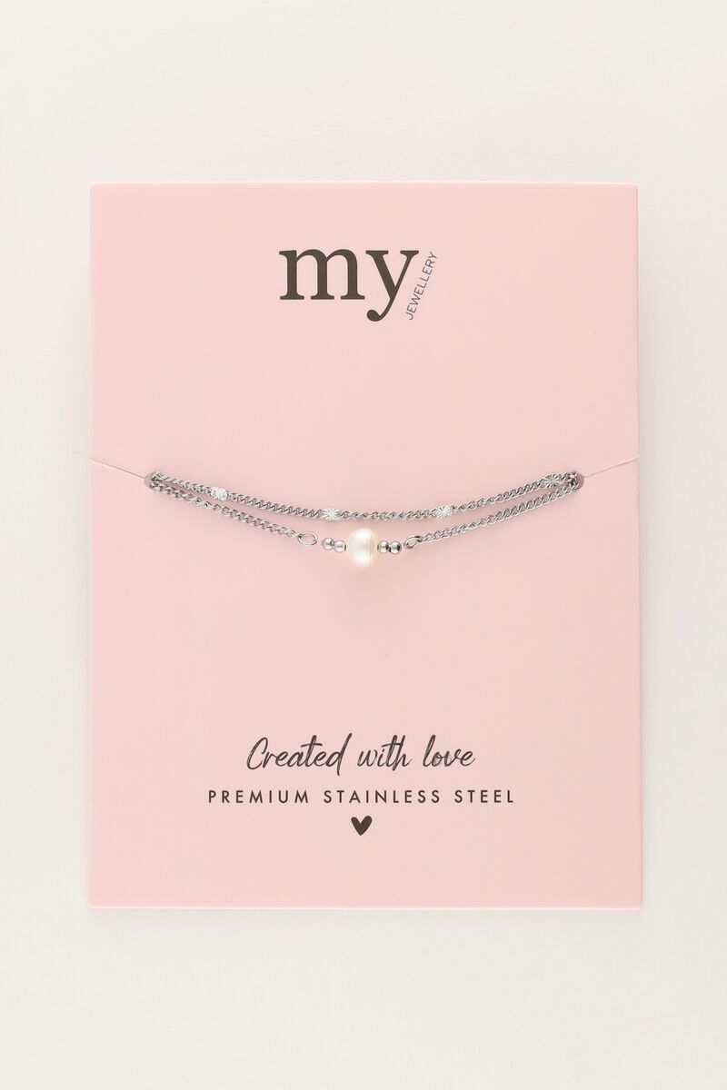 Minimalist double bracelet with coins and pearl | My Jewellery