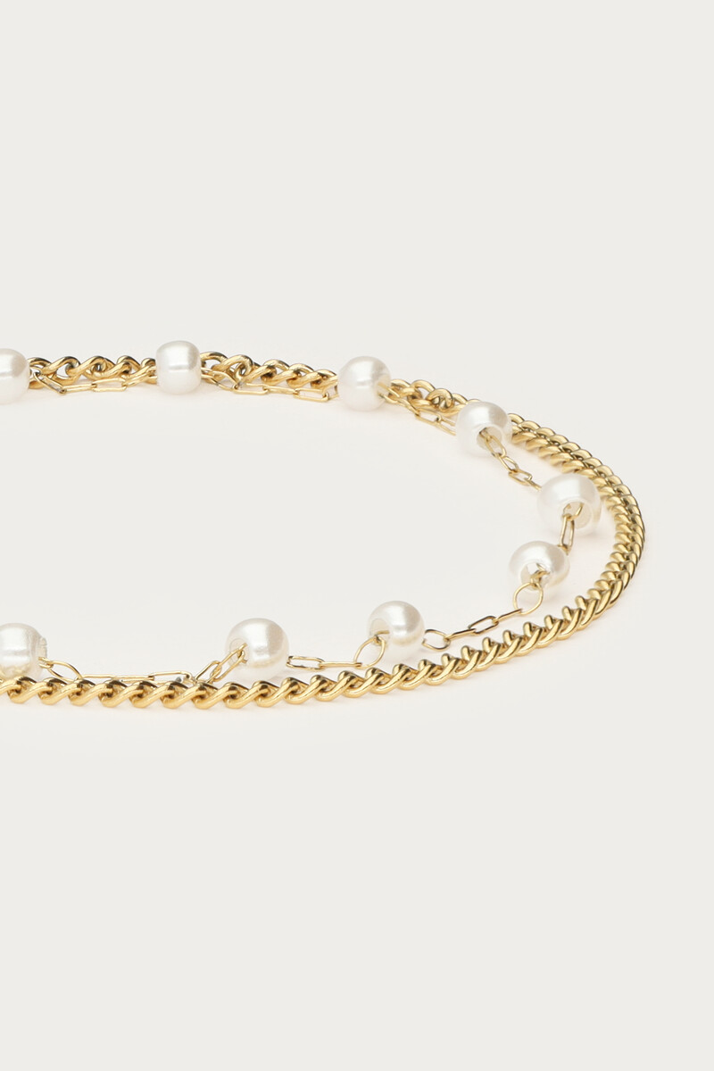 Minimalist double bracelet with faux pearls | My Jewellery