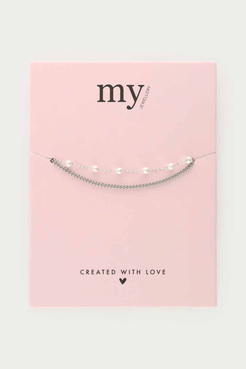 Minimalist double bracelet with faux pearls | My Jewellery