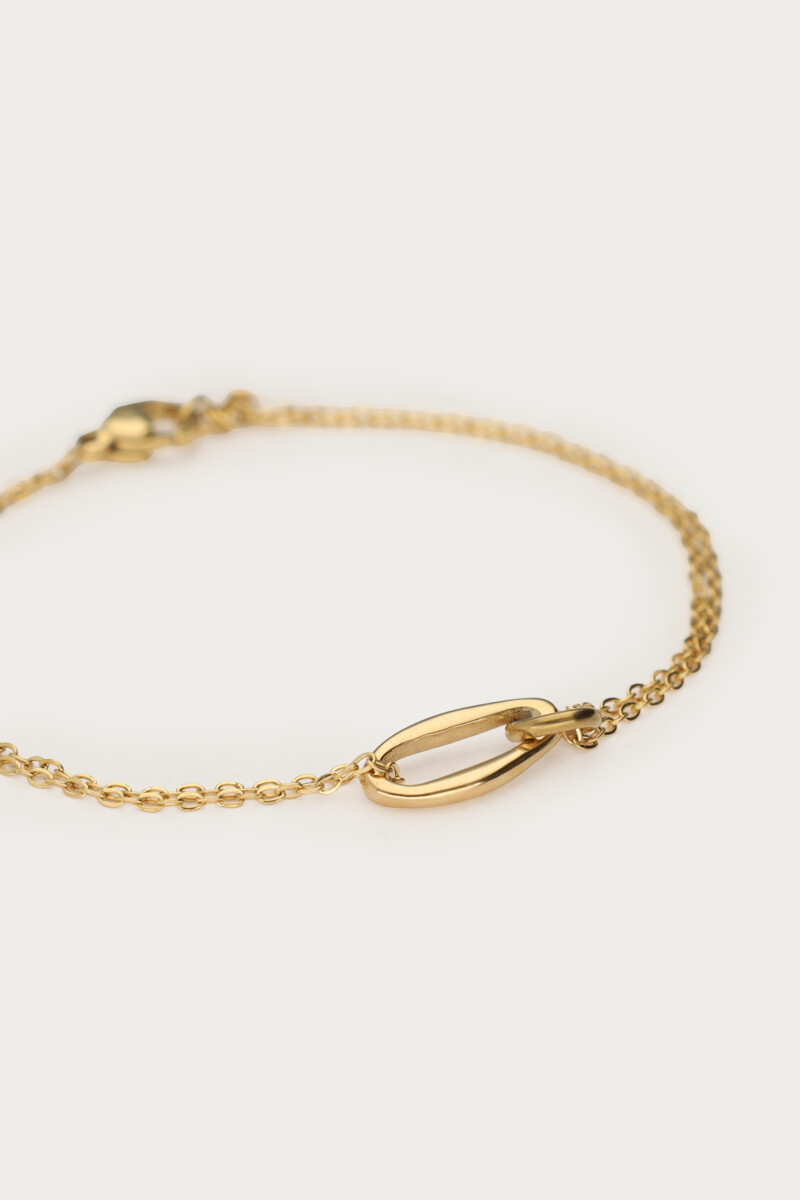 Minimalist double bracelet with oval link | My Jewellery
