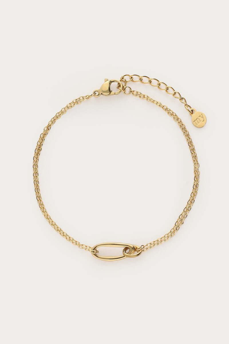 Minimalist double bracelet with oval link | My Jewellery