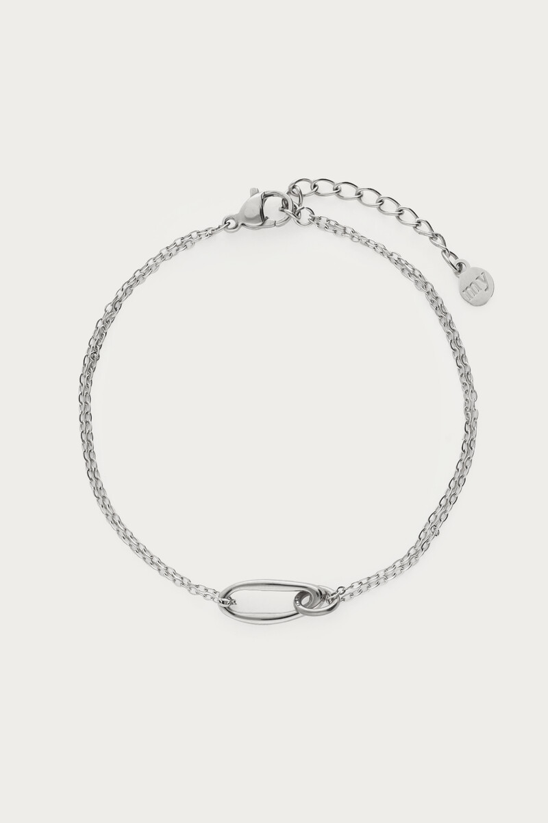 Minimalist double bracelet with oval link | My Jewellery