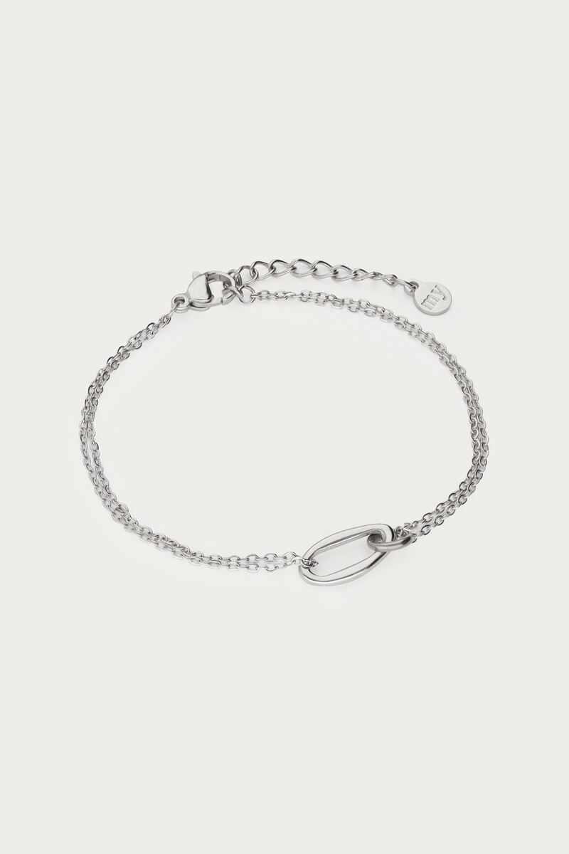 Minimalist double bracelet with oval link | My Jewellery