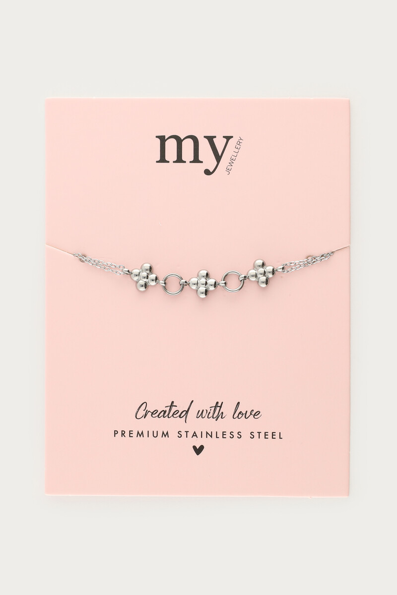 Minimalist double bracelet with three flowers | My Jewellery