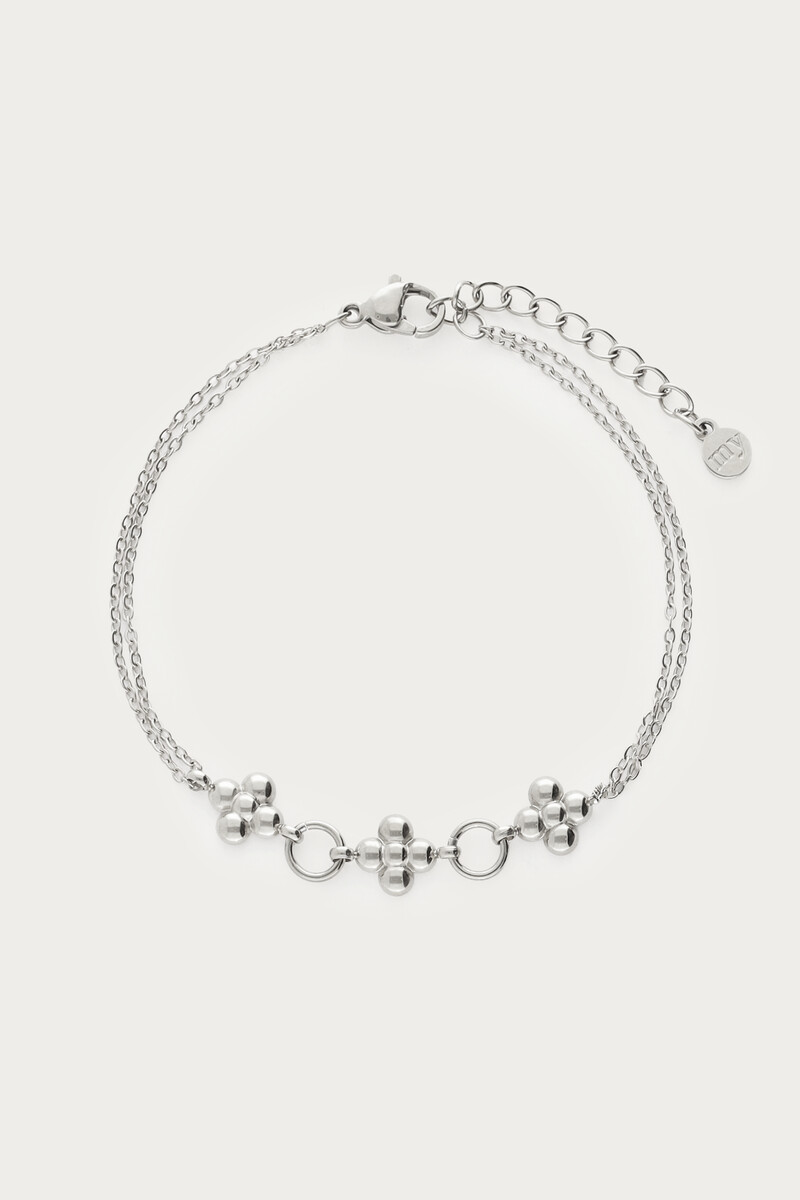 Minimalist double bracelet with three flowers | My Jewellery