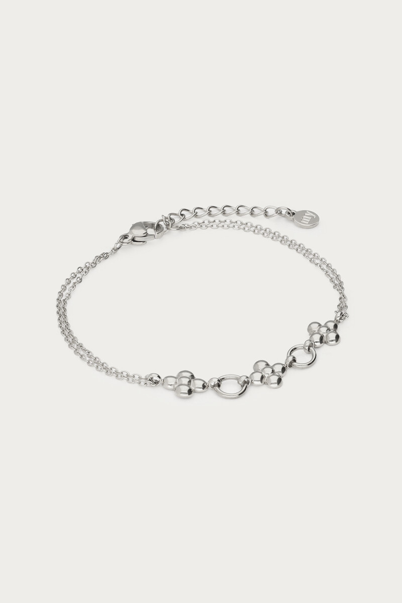 Minimalist double bracelet with three flowers | My Jewellery