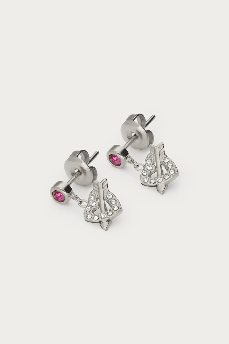Minimalist drop earrings heart with bow and arrow | My Jewellery