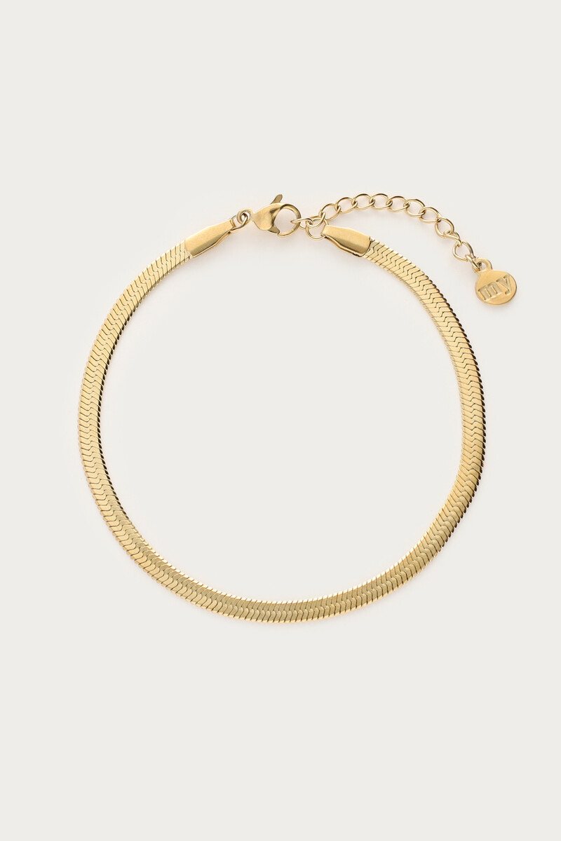 Minimalistische armband met platte schakel