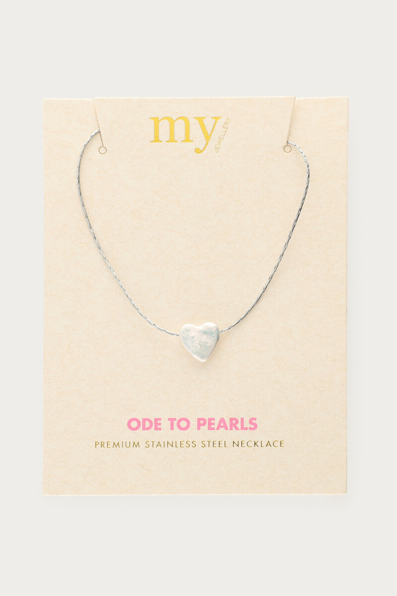 Minimalist necklace with natural pearl heart | My Jewellery