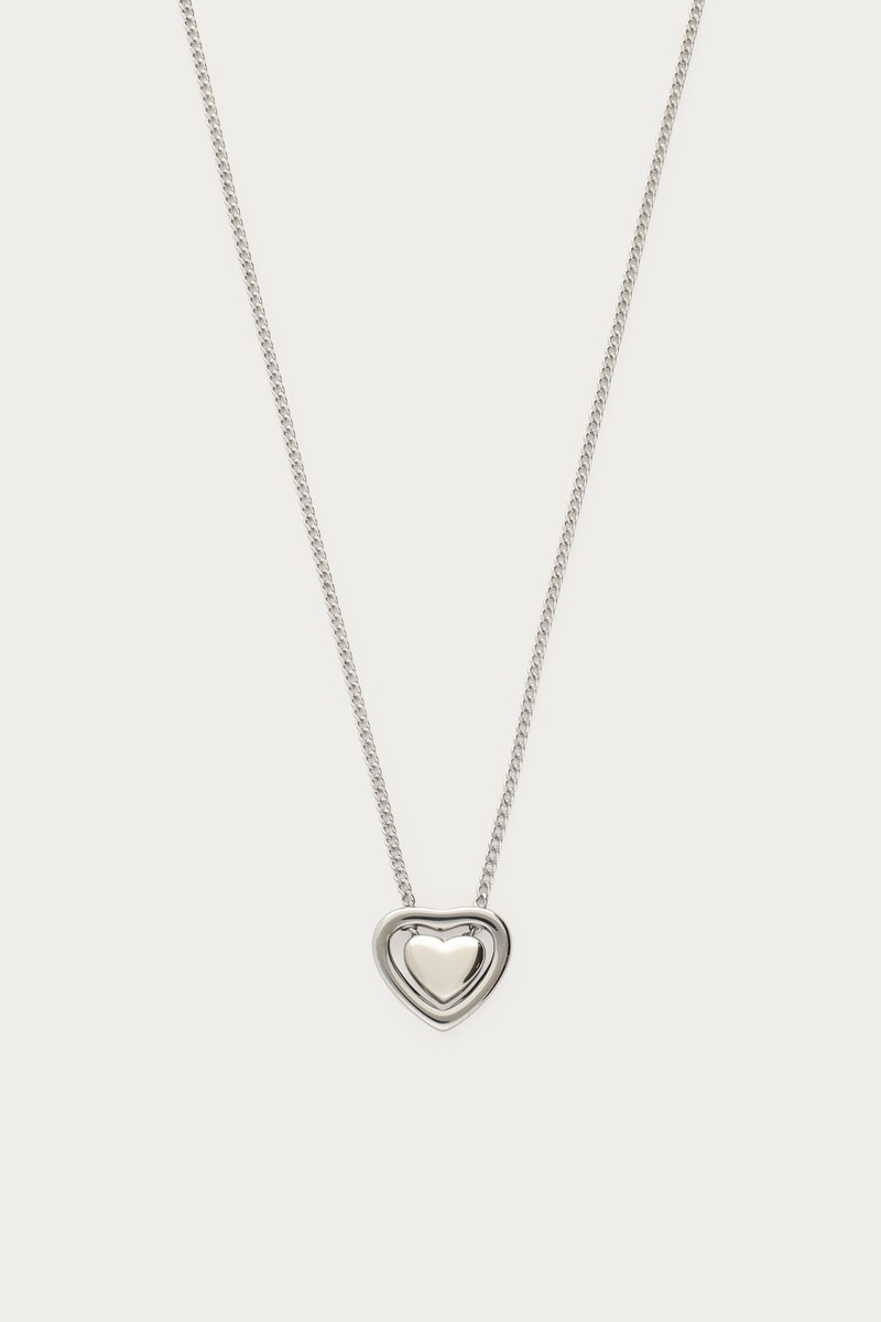 Minimalist necklace with double heart