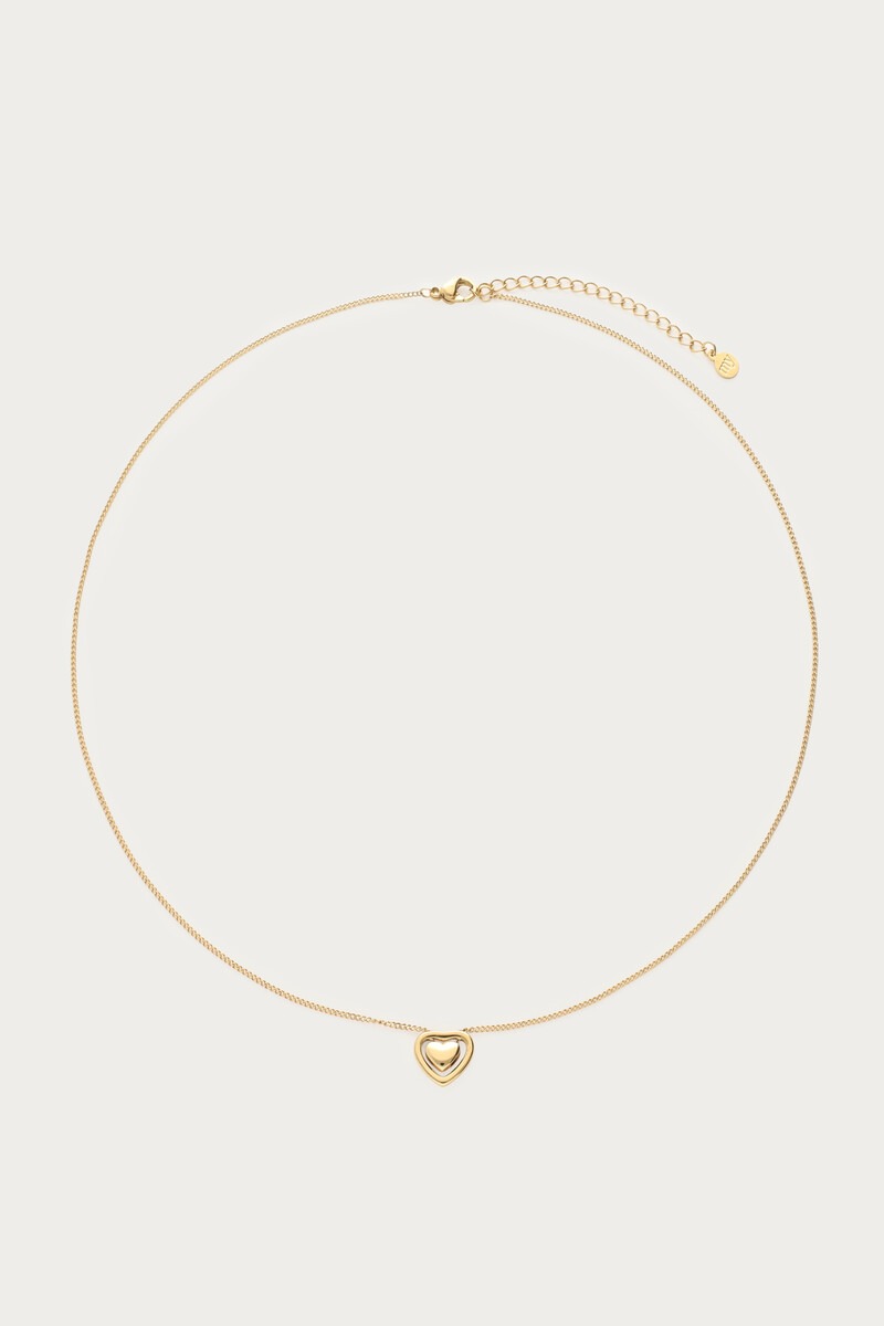 Minimalist necklace with double heart