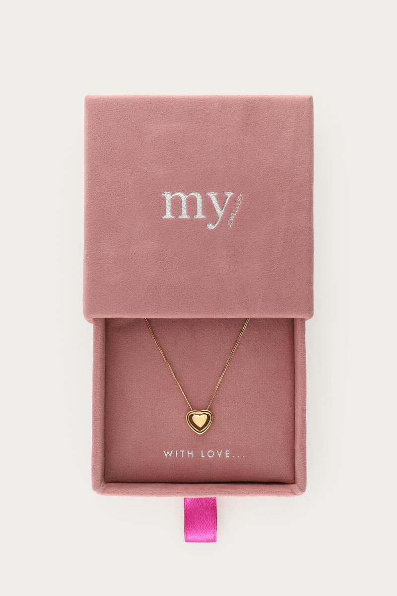 Minimalistische ketting met dubbel hartje