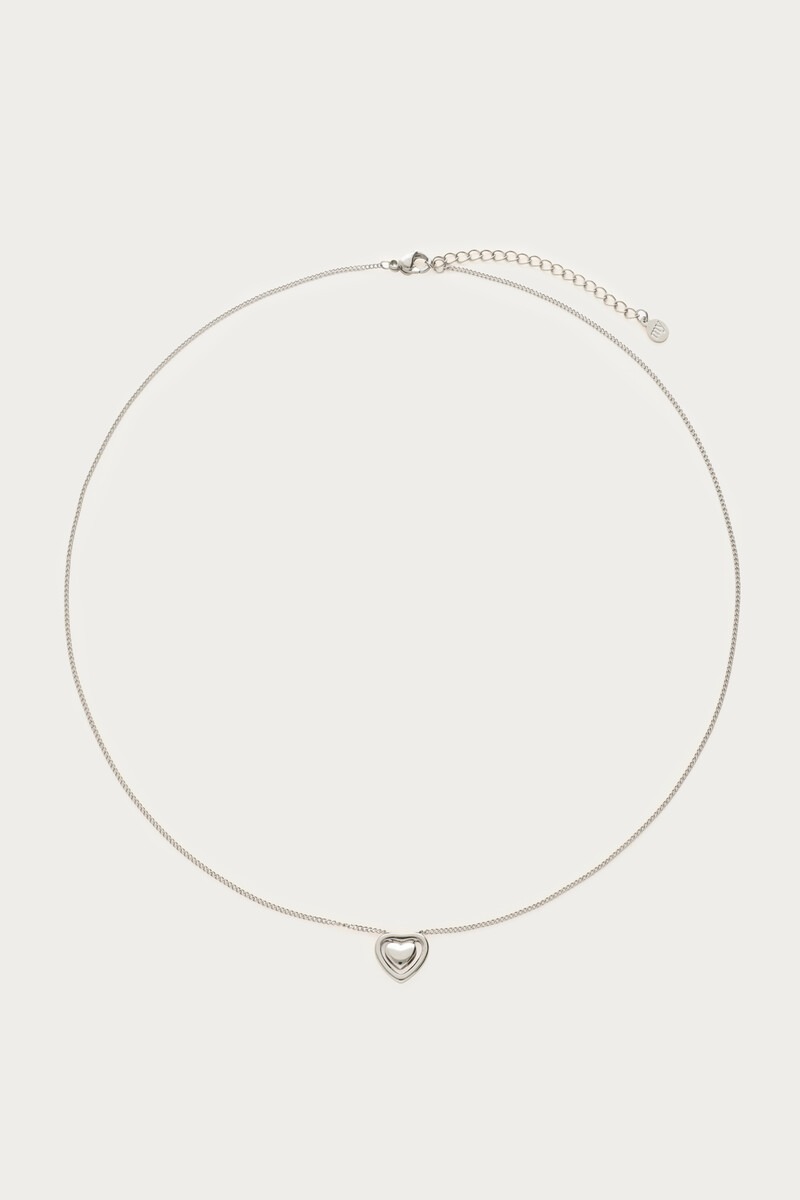 Minimalist necklace with double heart