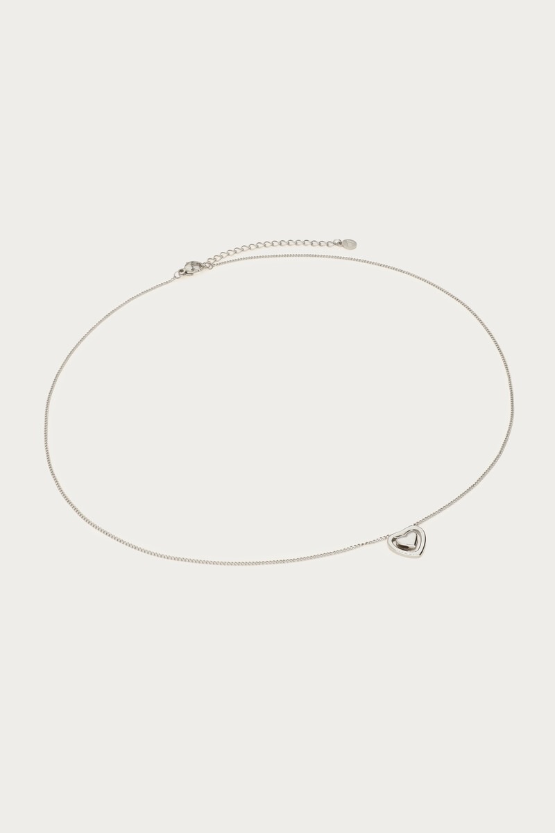 Minimalist necklace with double heart