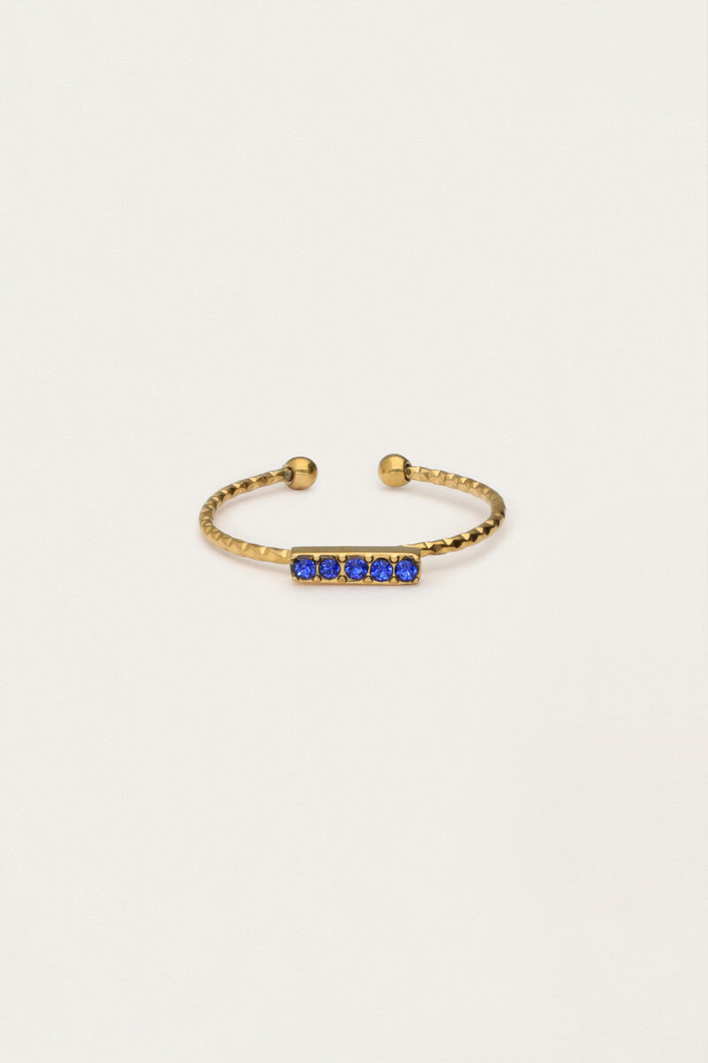 Minimalist ring with blue rhinestones | My Jewellery