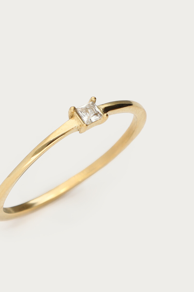 Minimalist ring with mini square rhinestones | My Jewellery