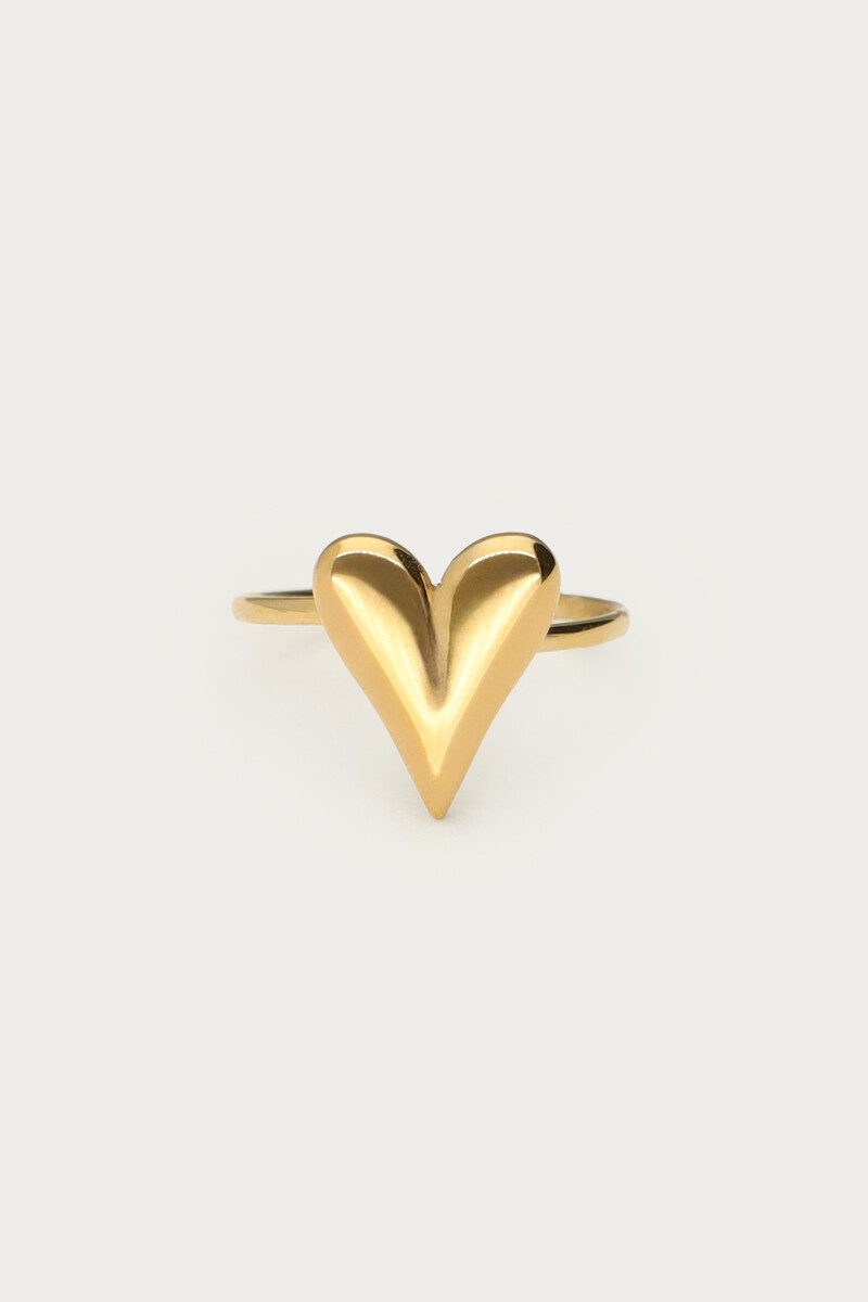 Minimalistische ring met statement hartje