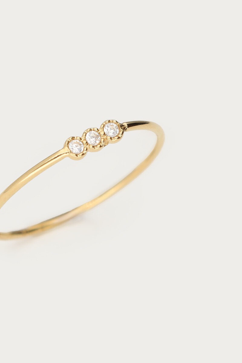 Minimalist ring with three rhinestones | My Jewellery