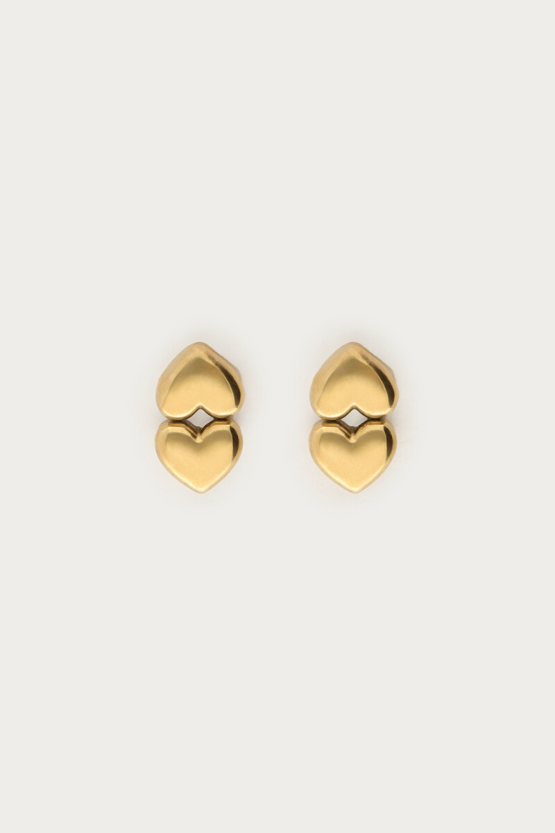 Minimalist studs double heart