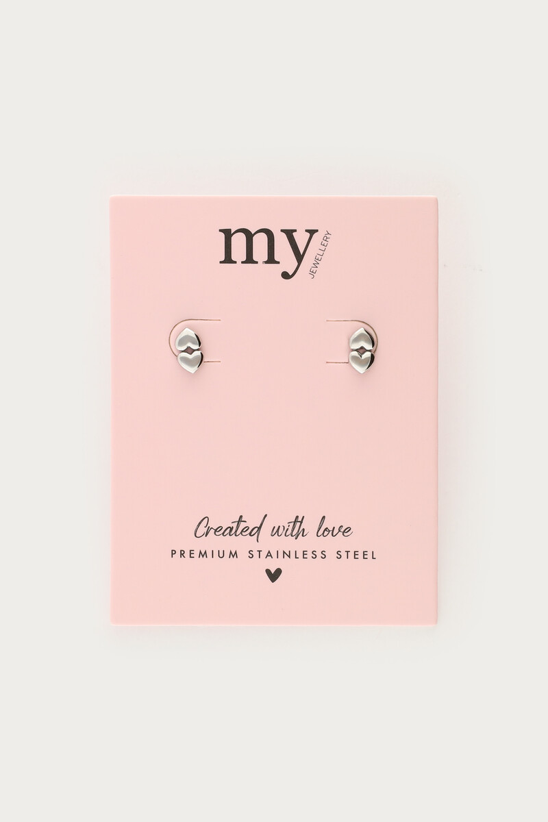 Minimalist studs double heart | My Jewellery