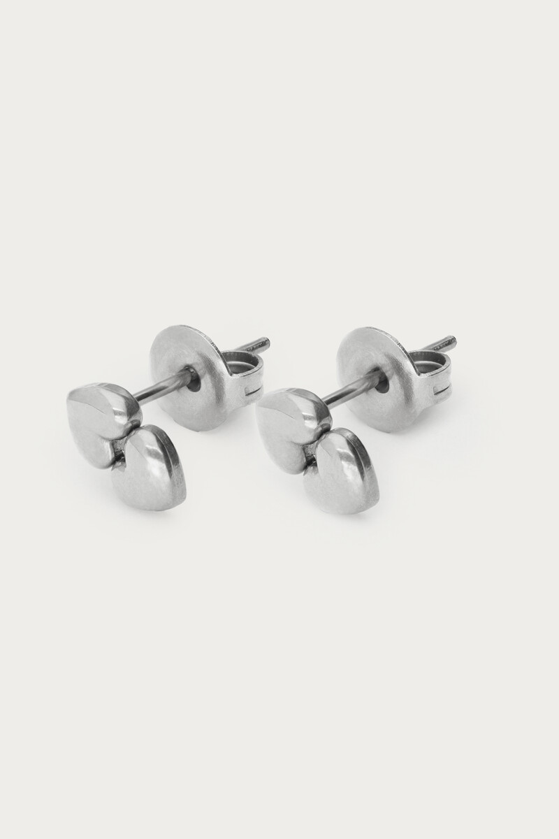 Minimalist studs double heart | My Jewellery