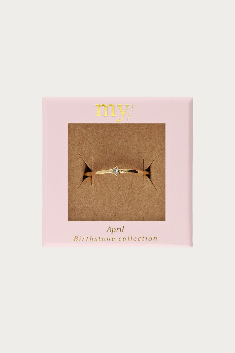 Minimalistische geboortesteen ring