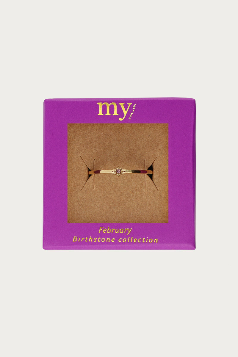 Bague minimaliste avec pierre de naissance