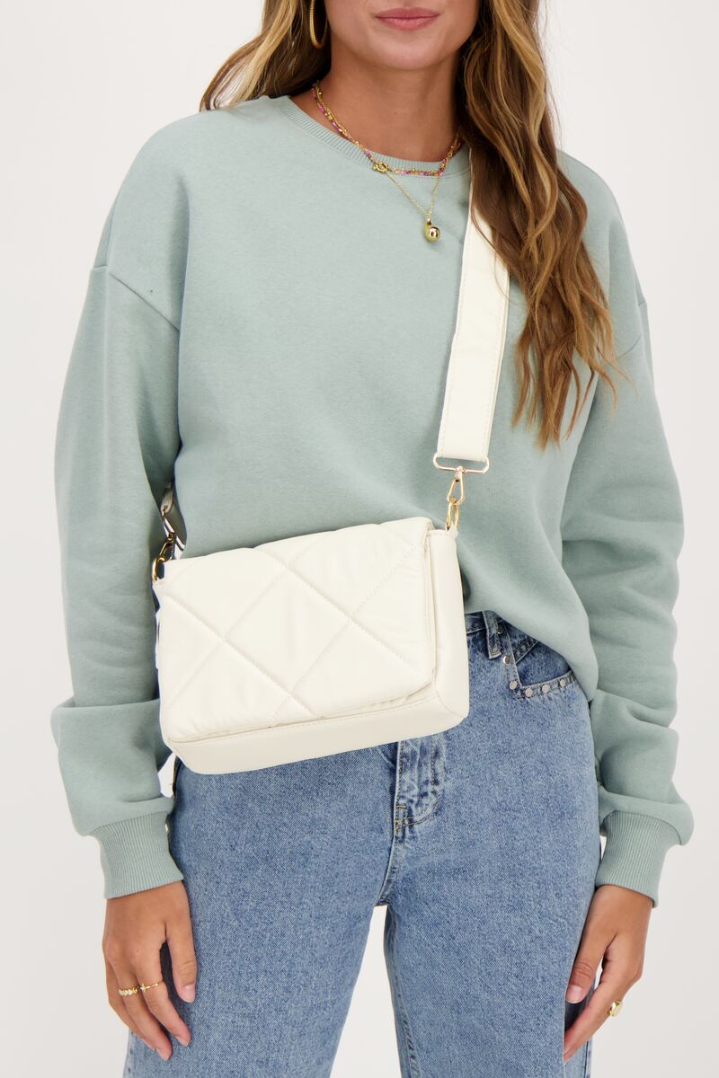 Cream padded shoulder bag | My Jewellery