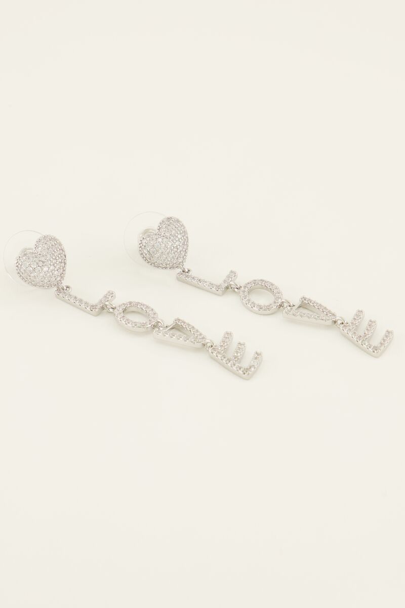 Oorhangers met love letters & strass