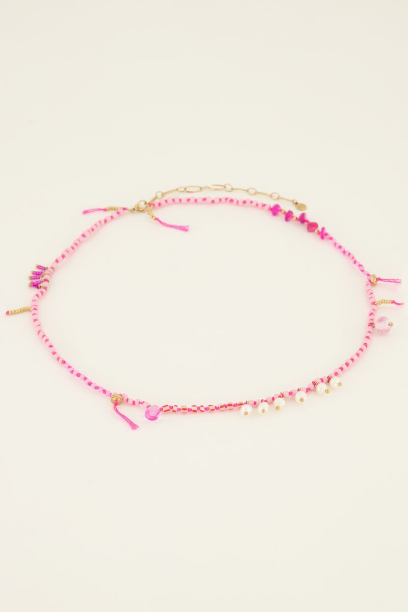 Sunchasers pearl necklace with pink beads | My Jewellery
