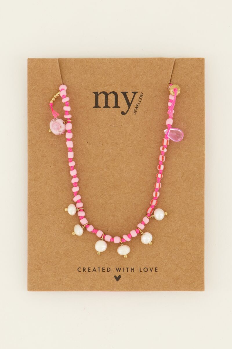 Sunchasers pearl necklace with pink beads | My Jewellery
