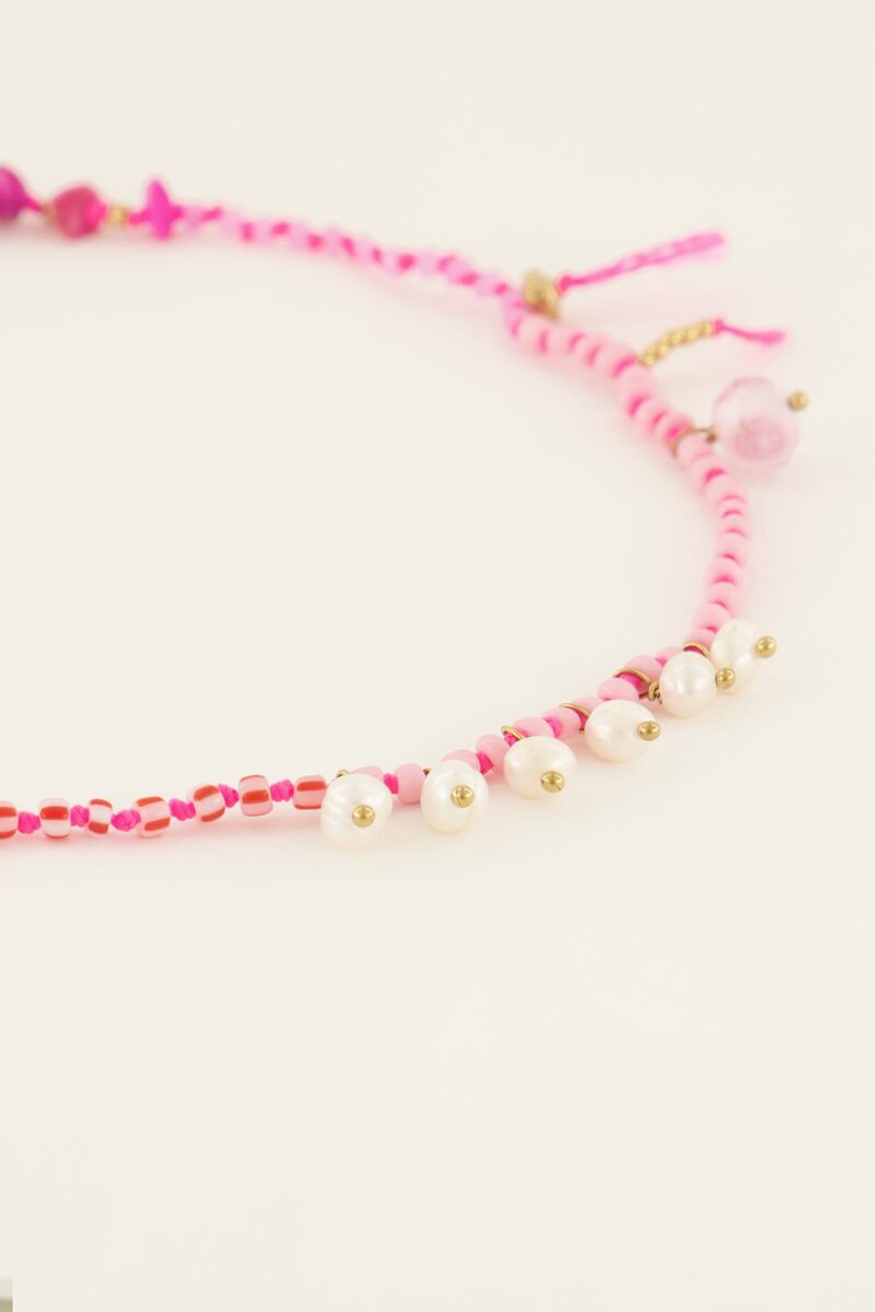 Sunchasers pearl necklace with pink beads | My Jewellery