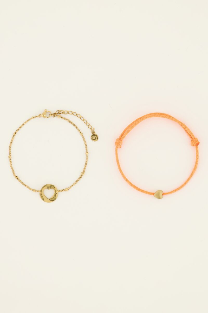 Orange mother & mini bracelet