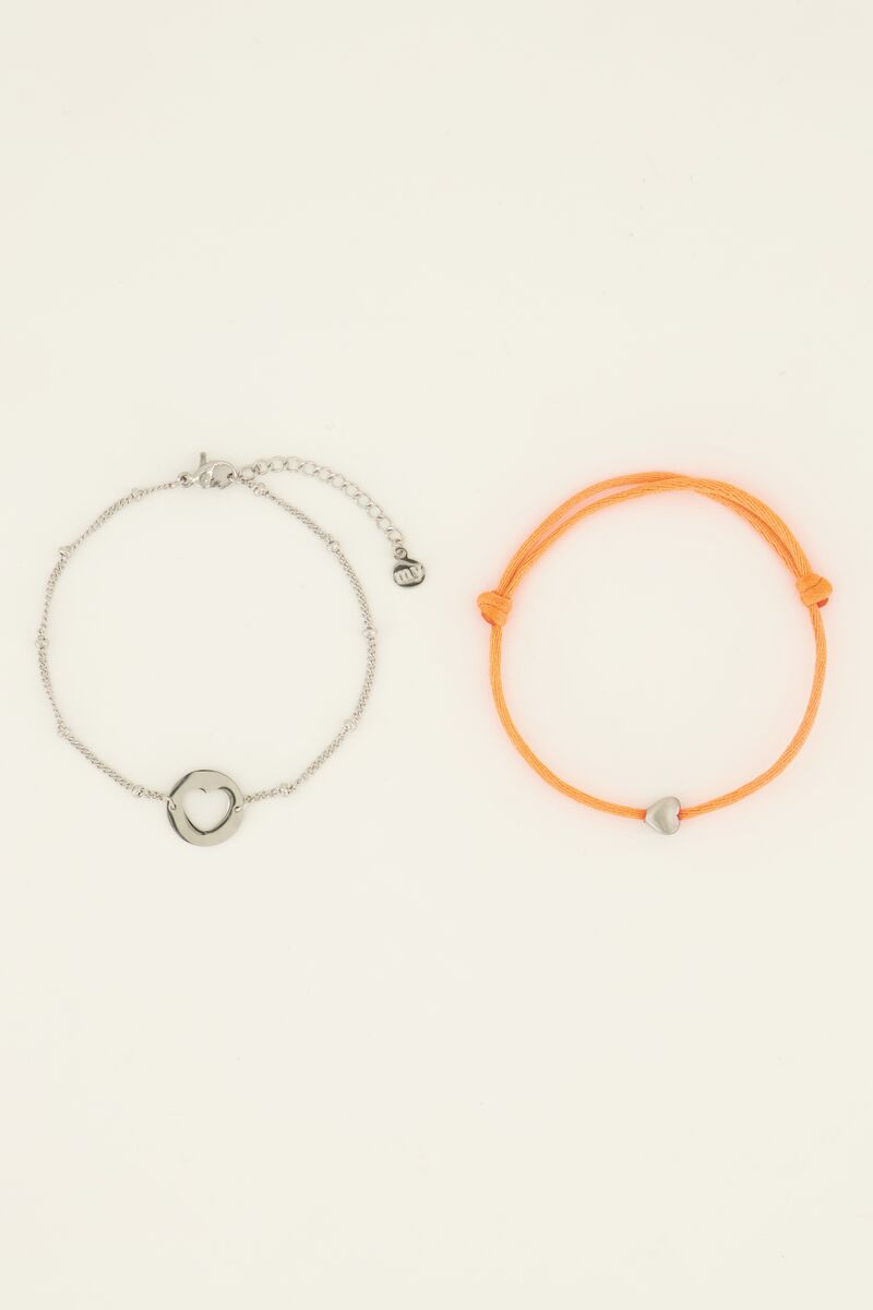 Orange mother & mini bracelet