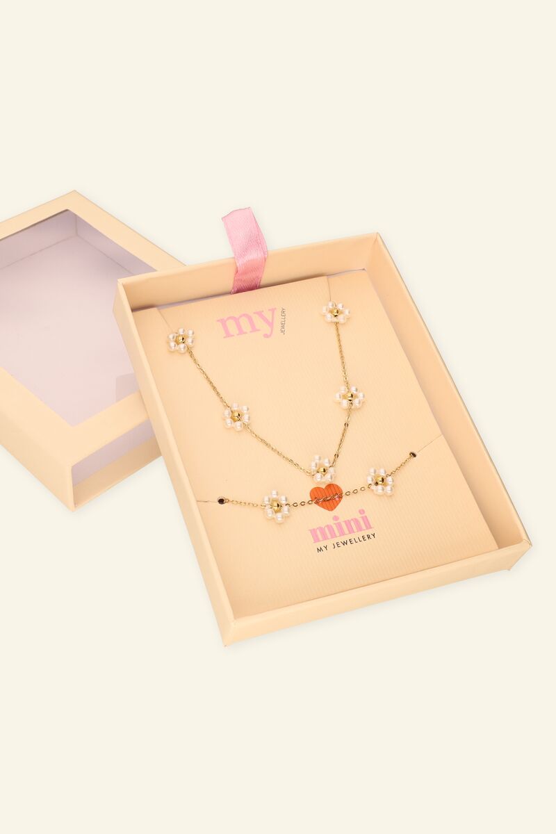 Kinder giftbox bloemen ketting&armband