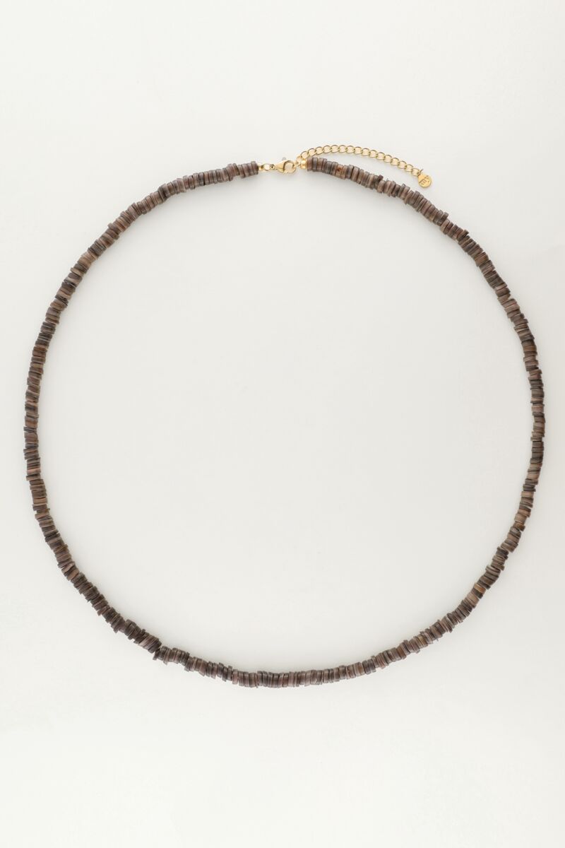 Equal ketting met zwarte platte kralen