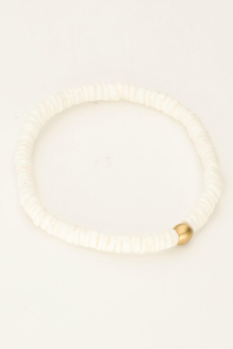 Equal bracelet with white flat beads | My Jewellery