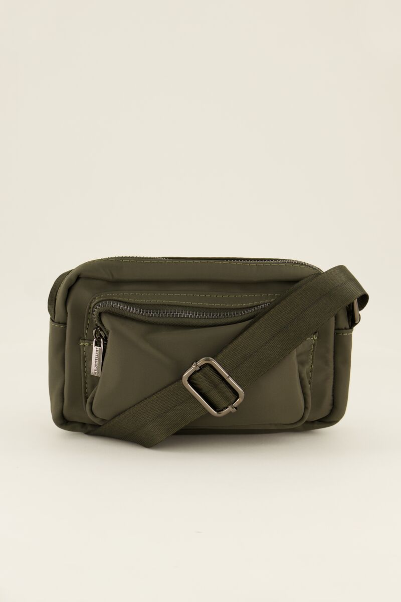 Green cross body bag with front pocket | My Jewellery