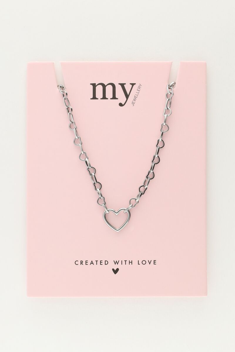 Chain necklace with small open heart charm | My Jewellery
