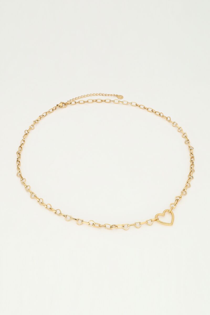 Chain necklace with small open heart charm | My Jewellery