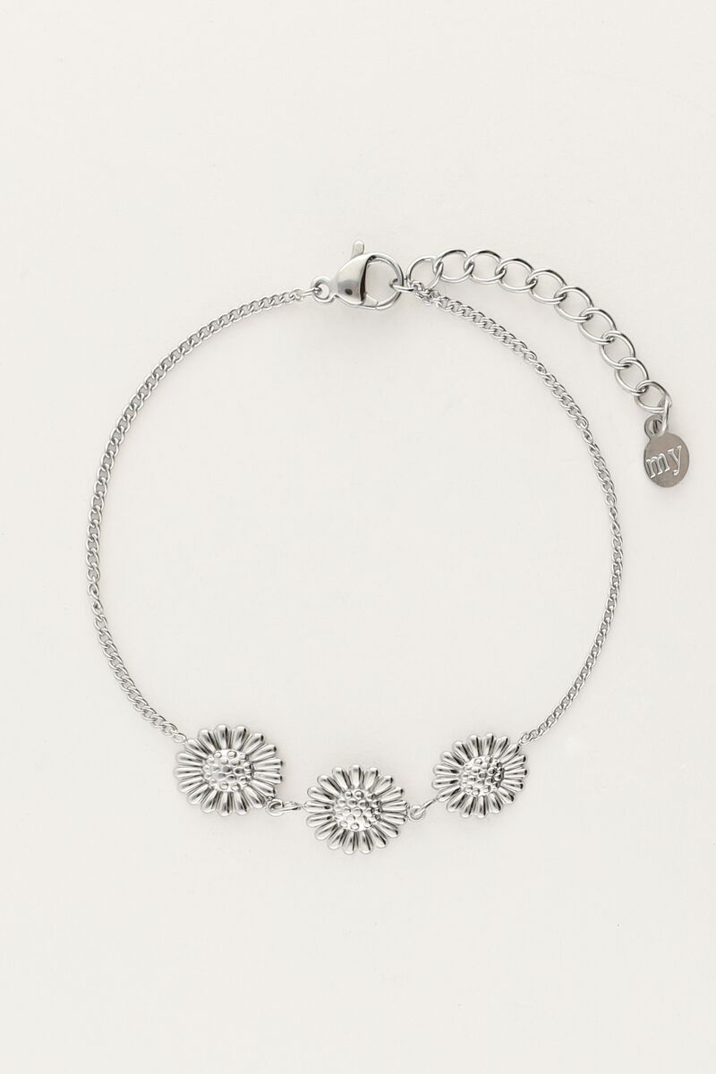 Armband met drie zonnebloemen 