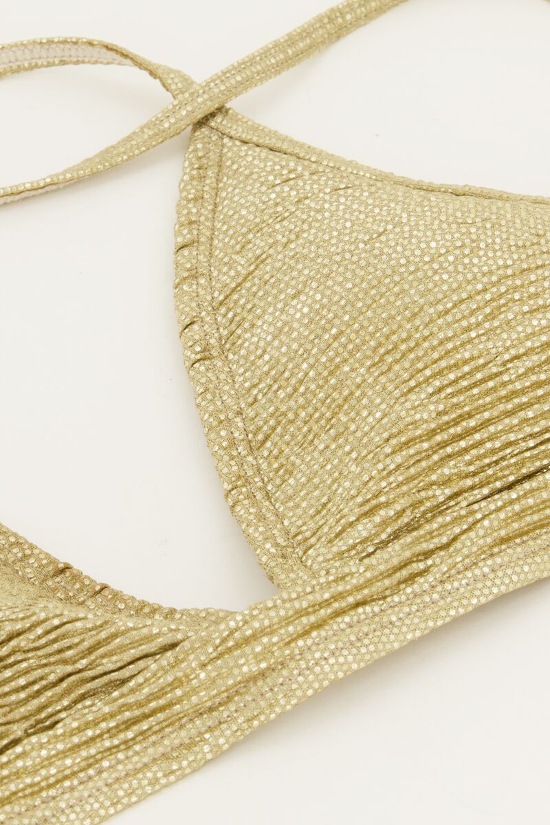 Gold triangle bikini top with double straps | My Jewellery