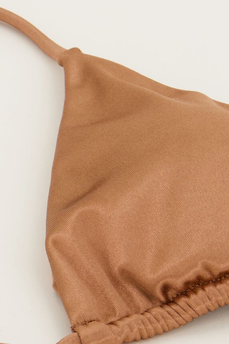 Bronze triangle bikini top satin-look | My Jewellery