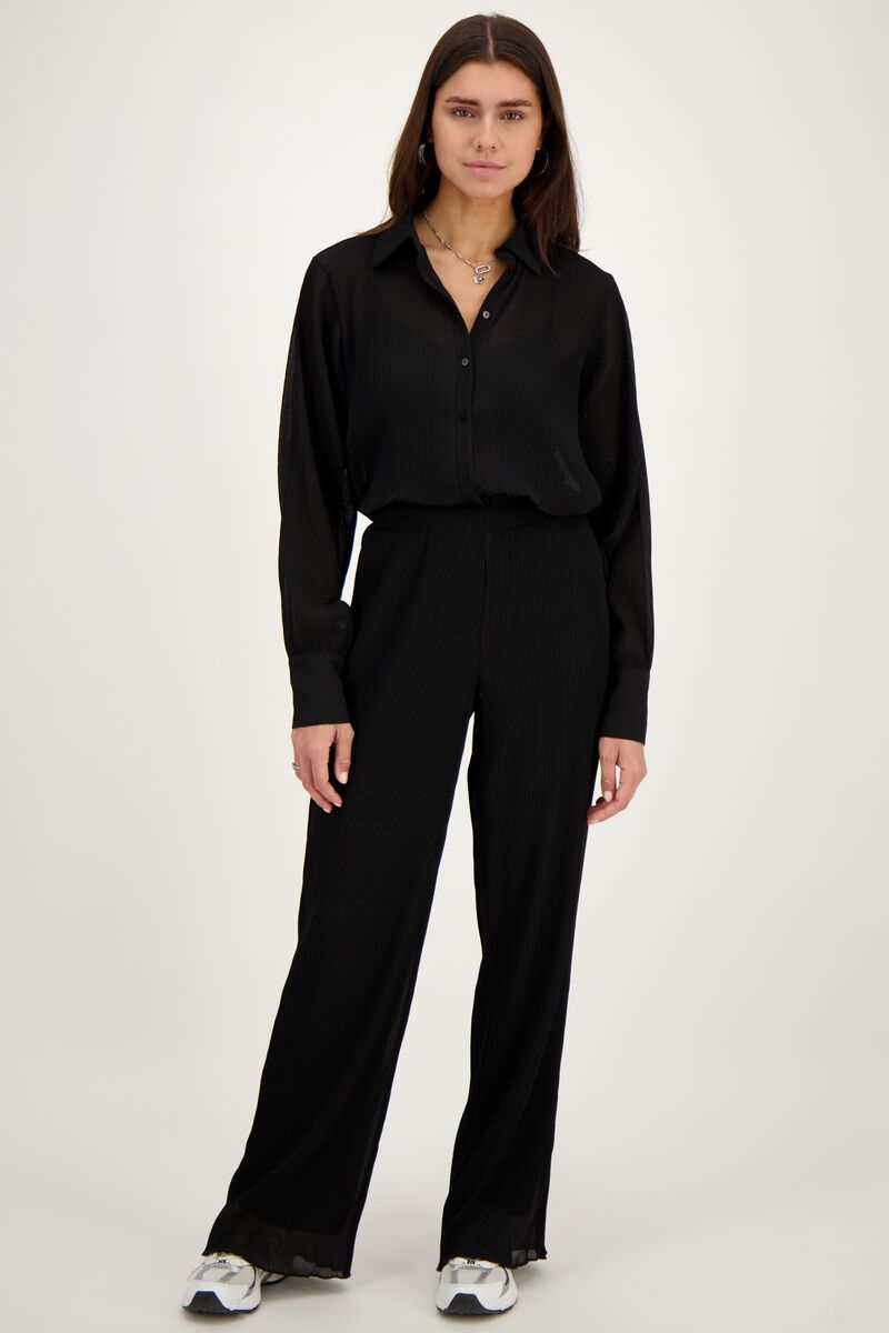 Black wide-leg pleated trousers | My Jewellery