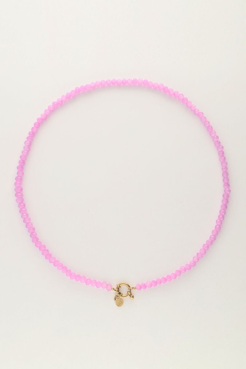 Lila Perlenkette mit Verschluss