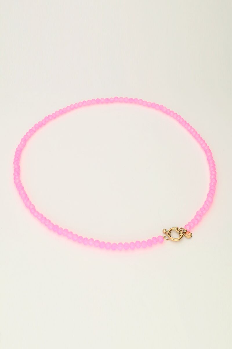 Pink beaded necklace with clasp | My Jewellery