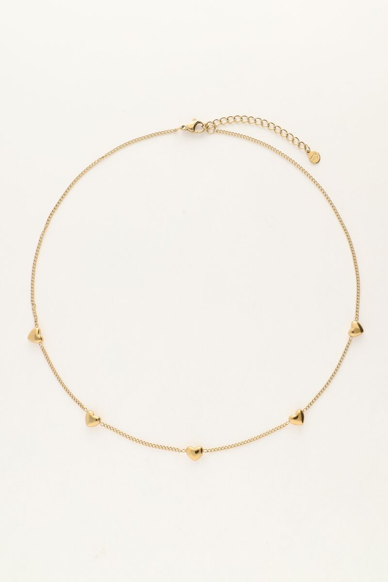 Necklace with five hearts
