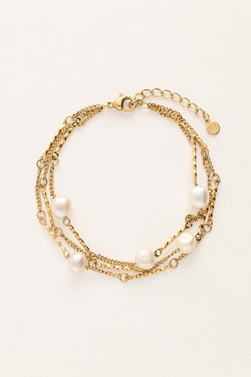 Dreifach-Armband mit Perlen