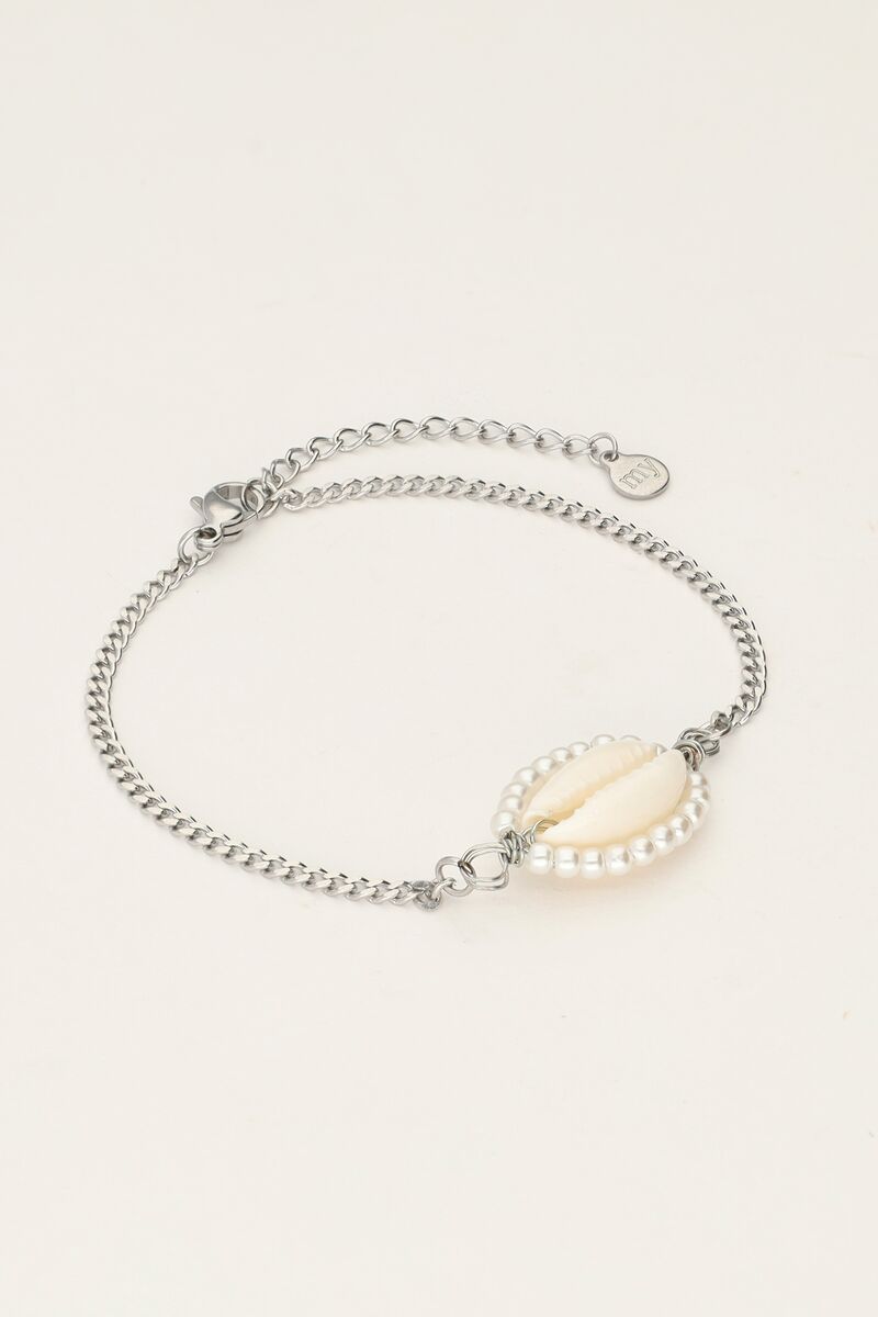 Armband met schelp en imitatieparels