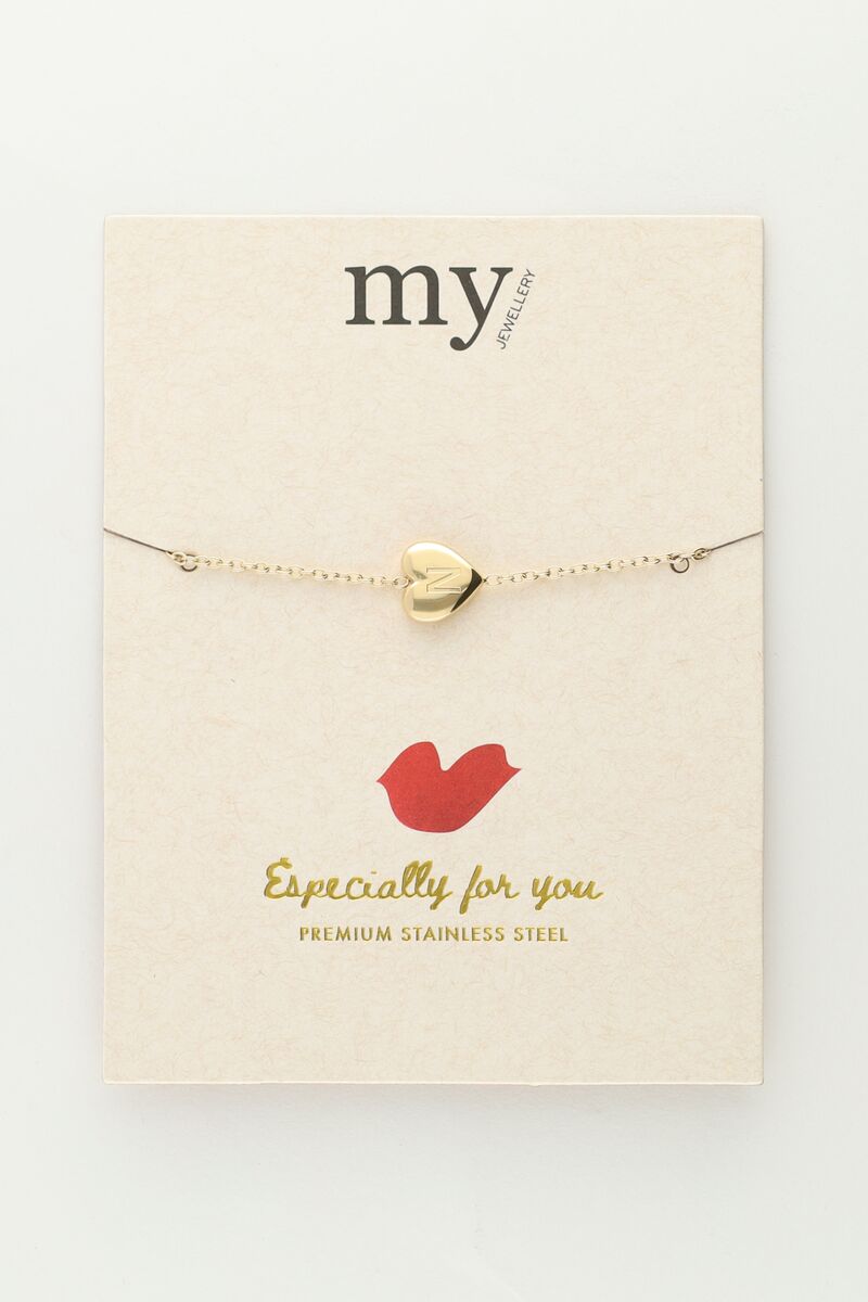 Valentine heart bracelet with initial | My Jewellery